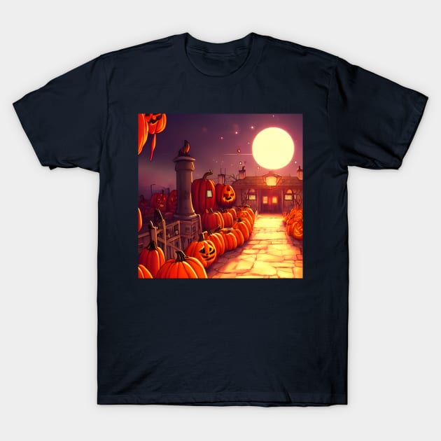 Route to Pumpkin Patches Horror House T-Shirt by DaysuCollege